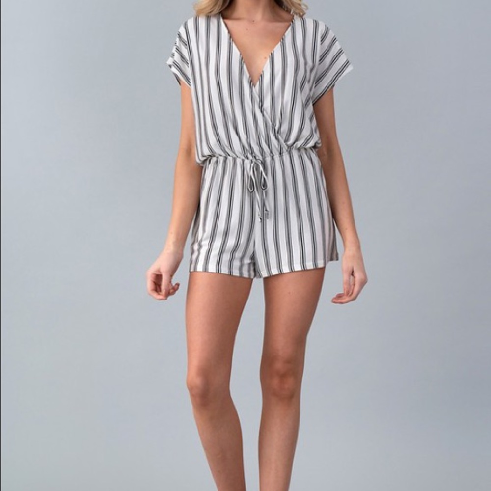 New White romper w/ strips